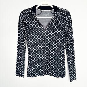Smartwool Womens Black 100% Merino Wool Circle Geometric Pattern Pullover Small